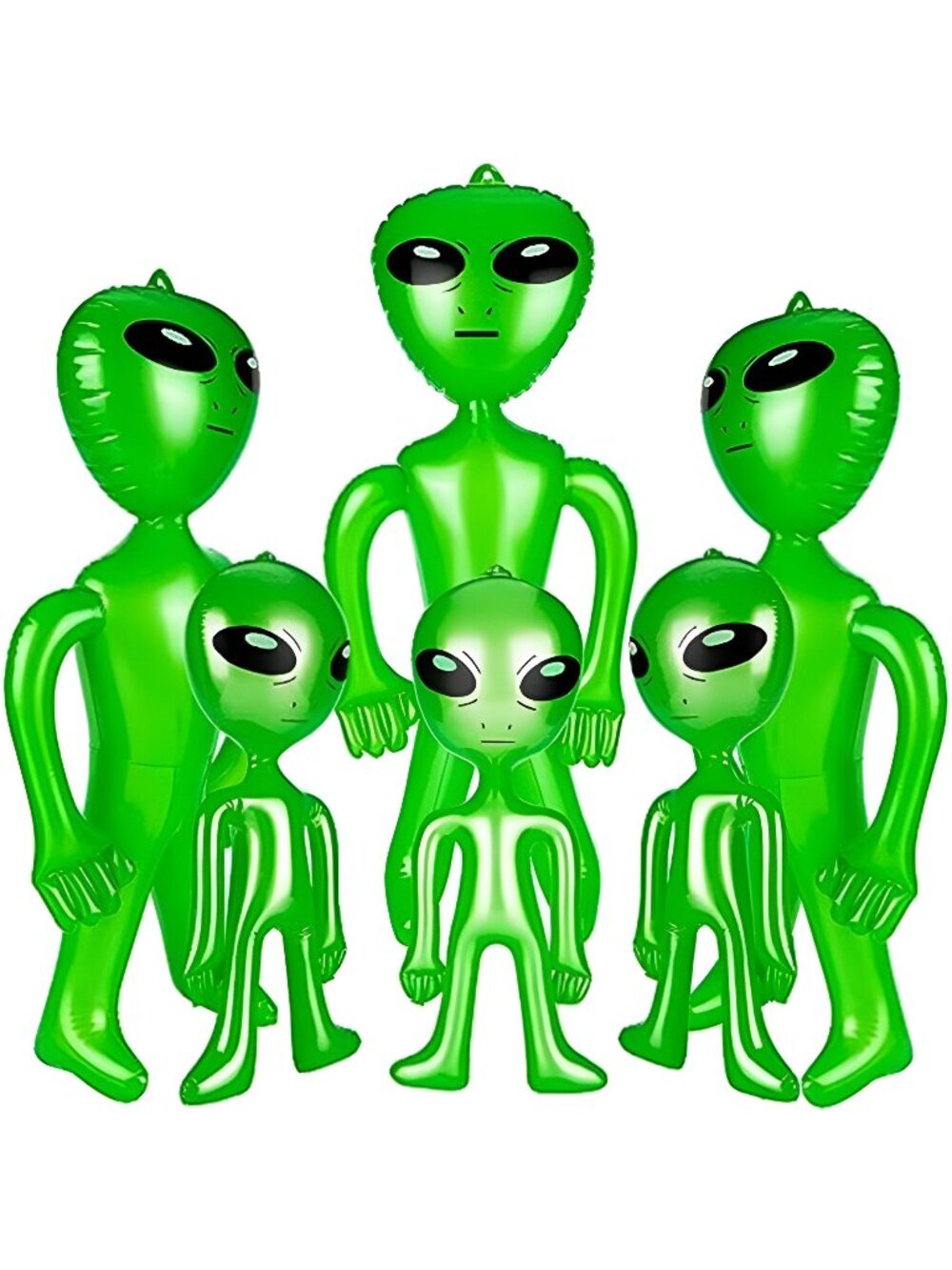 6pcs Halloween Alien Inflatable Balloons, Green